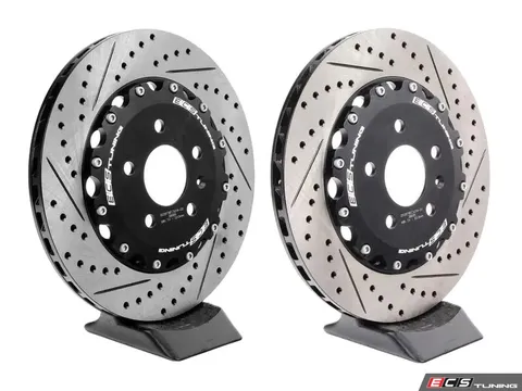 ECS Rear 2-Piece Drilled & Slotted Brake Rotors - Pair (330x22)