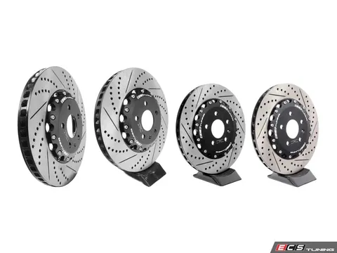ECS Front & Rear 2-Piece Drilled & Slotted Brake Rotors - Set (345x30 / 330x22)
