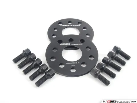 ECS ECS Wheel Spacer And Bolt Kit - 8mm With Black Ball Seat Bolts