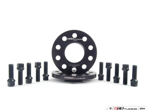ECS Wheel Spacer & Bolt Kit - 12.5mm With Black Ball Seat Bolts