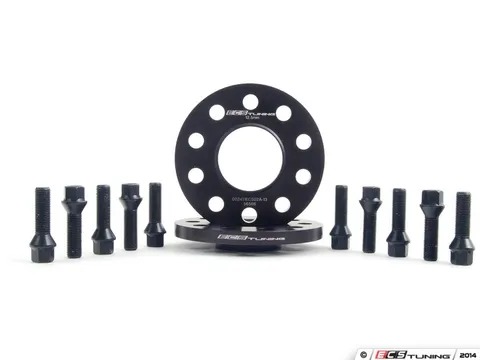 ECS Wheel Spacer & Bolt Kit - 12.5mm With Black Conical Seat Bolts
