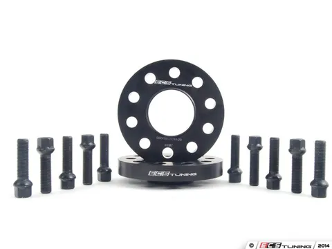 ECS Wheel Spacer & Bolt Kit - 20mm With Black Ball Seat Bolts