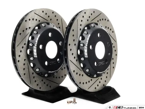 ECS Rear Cross-Drilled & Slotted 2-Piece Semi-Floating Brake Rotors - Pair (310x22)