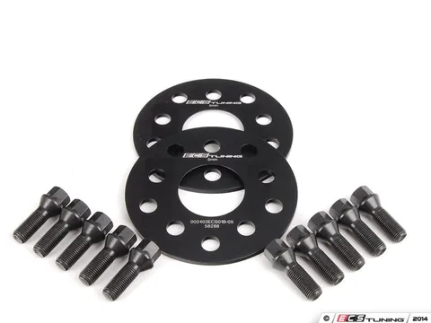 ECS ECS Wheel Spacer & Bolt Kit - 5mm With Black Conical Seat Bolts