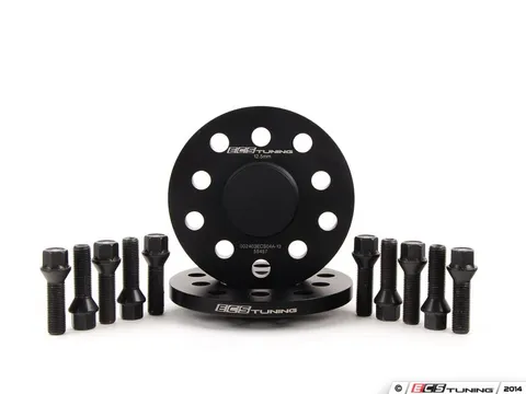 ECS ECS Wheel Spacer And Bolt Kit - 12.5mm With Black Conical Seat Bolts