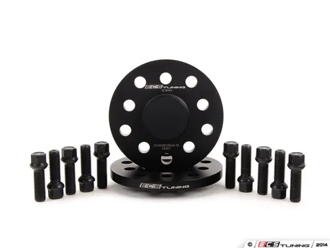 ECS ECS Wheel Spacer And Bolt Kit - 12.5mm With Black Ball Seat Bolts