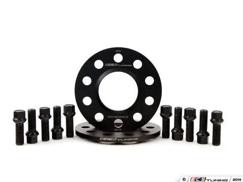 ECS Wheel Spacer & Bolt Kit - 8mm with Black Ball Seat Bolts