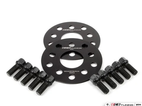 ECS ECS Wheel Spacer And Bolt Kit - 4mm With Black Ball Seat Bolts