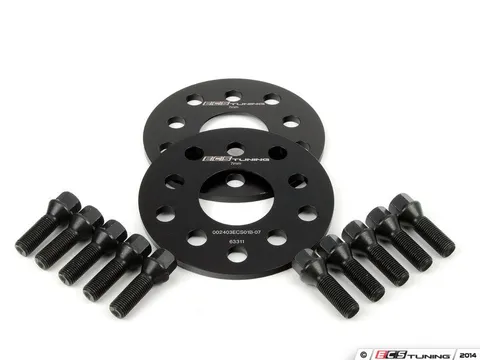 ECS ECS Wheel Spacer & Bolt Kit - 7mm With Black Conical Seat Bolts