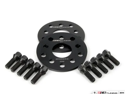 ECS ECS Wheel Spacer & Bolt Kit - 8mm With Black Conical Seat Bolts