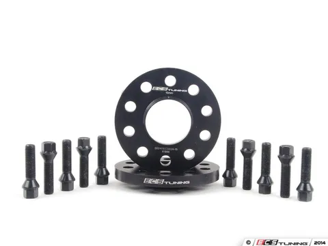 ECS Wheel Spacer & Bolt Kit - 15mm With Black Conical Seat Bolts