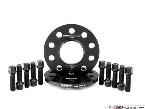 ECS Wheel Spacer & Bolt Kit - 15mm With Black Ball Seat Bolts