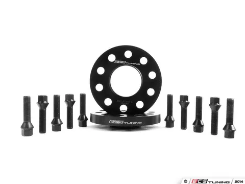 ECS Wheel Spacer & Bolt Kit - 17.5mm With Black Ball Seat Bolts