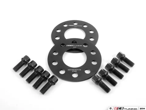ECS Wheel Spacer & Bolt Kit - 5mm With Black Ball Seat Bolts