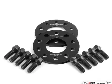 ECS Wheel Spacer & Bolt Kit - 8mm With Black Conical Seat Bolts