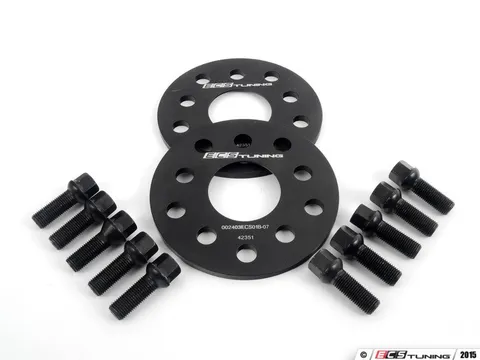 ECS ECS Wheel Spacer & Bolt Kit - 7mm With Black Ball Seat Bolts