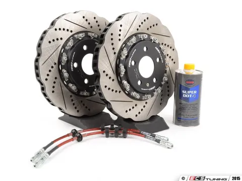 ECS Front Brake Kit - Stage 1 - 2-Piece Tru-Float Scalloped Rotors (345x30)