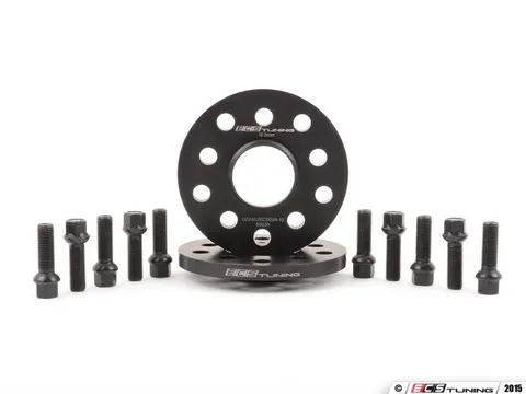 ECS Wheel Spacer & Bolt Kit - 12.5mm with Black Ball Seat Bolts