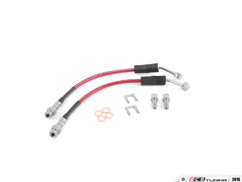 ECS Rear Exact-Fit Stainless Steel Brake Lines - Red