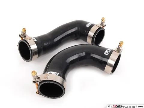 ECS High Flow Charge Pipe Coupler Kit - Includes 2 Piece Intercooler Pipe Couplers - Black