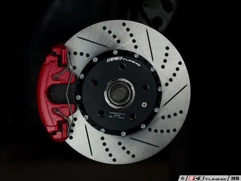ECS Front Cross-Drilled & Slotted 2-Piece Brake Rotors - Pair (312x25) OE# 1K0615301AA