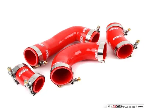 ECS High Flow Charge Pipe Coupler Kit - Includes All 4 Intercooler Pipe Couplers - Red