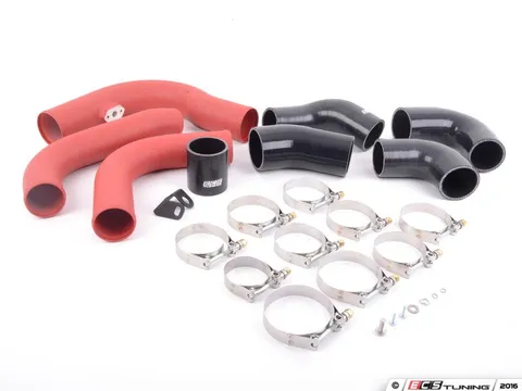 ECS High Flow Intercooler Charge Pipe Kit - Wrinkle Red